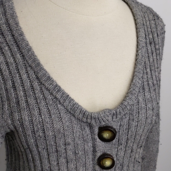Old Navy Maternity gray tweed long cardigan-sz S - Picture 2 of 7